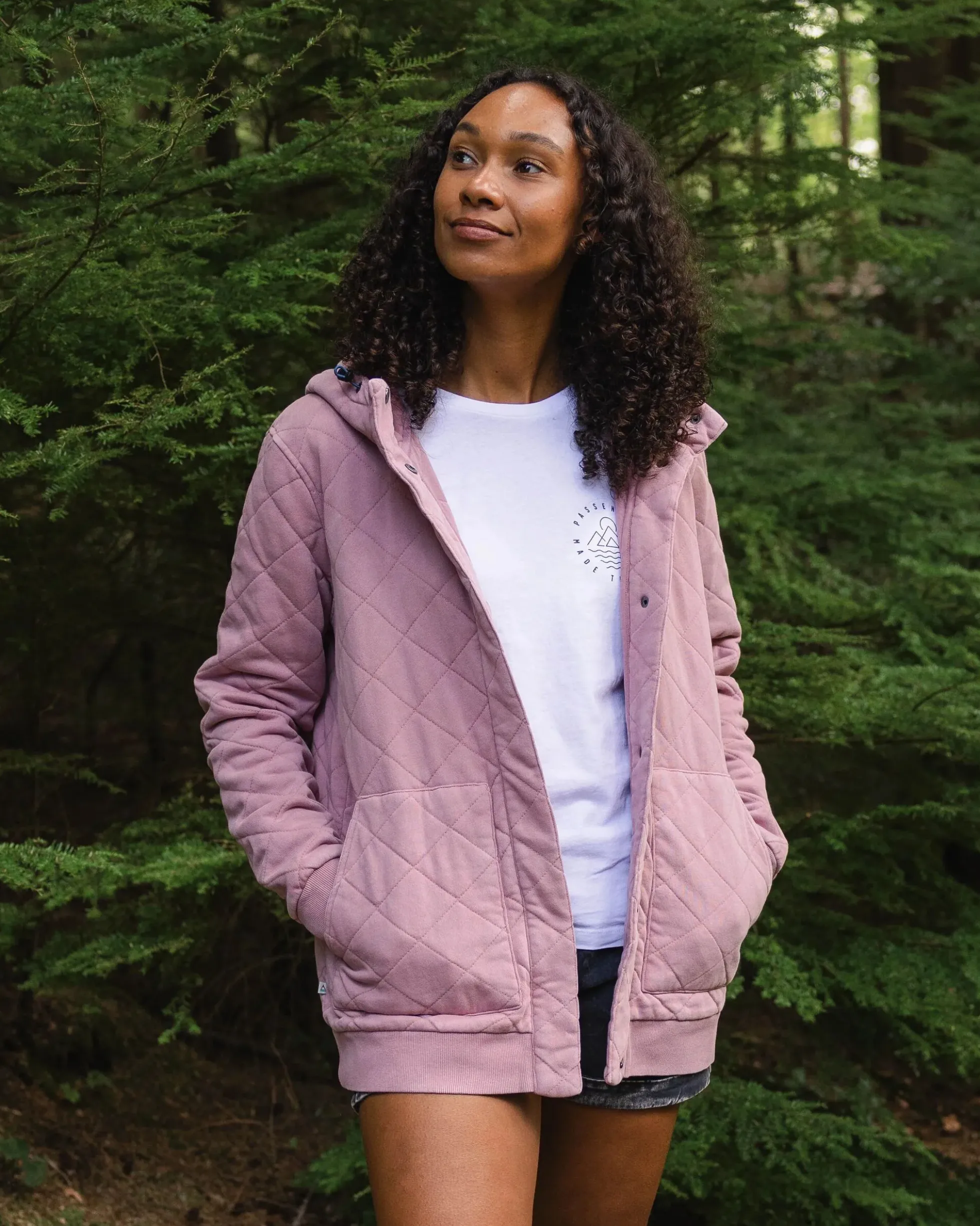 Damen Clementine Gesteppter Popper Up Hoodie