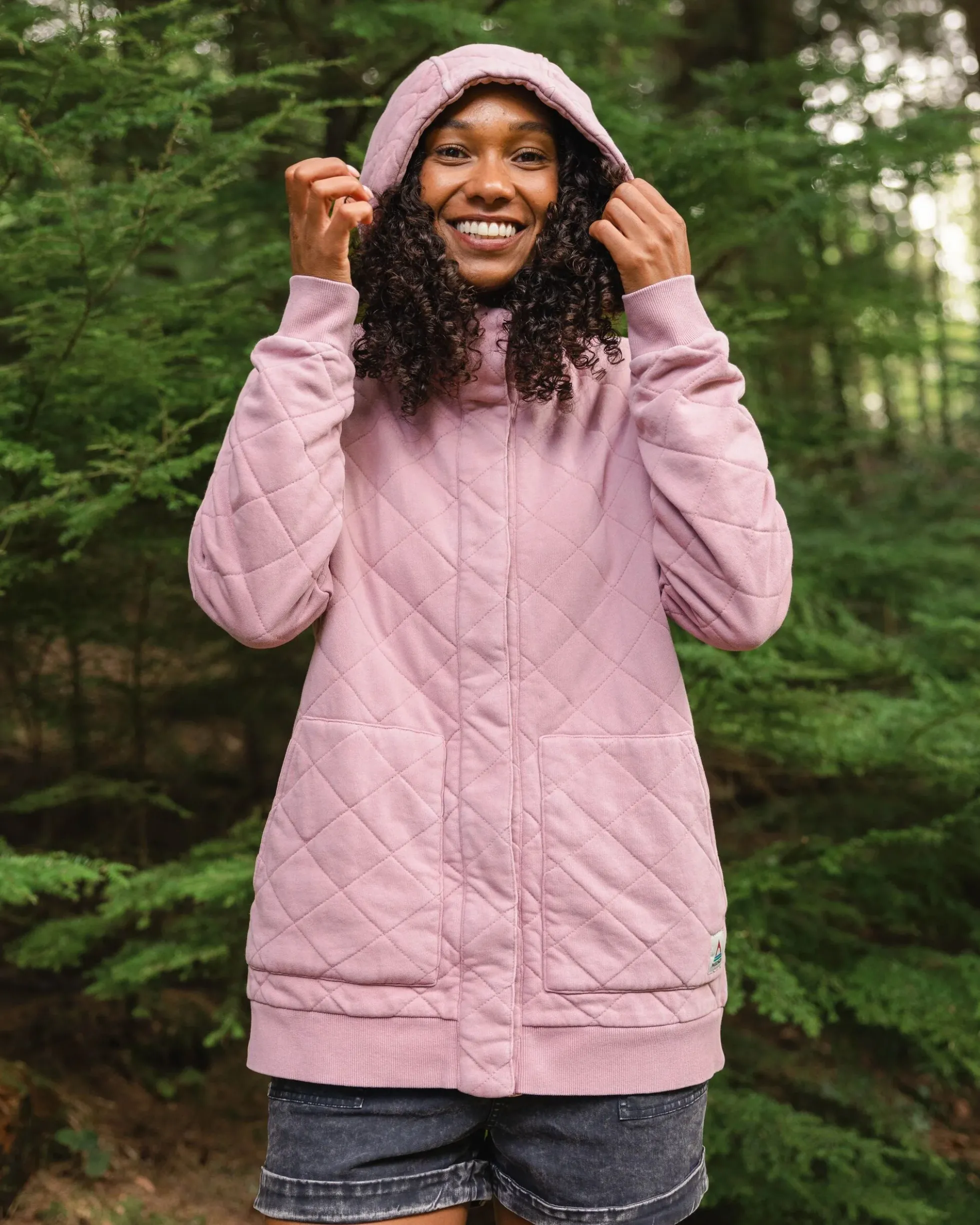 Damen Clementine Gesteppter Popper Up Hoodie