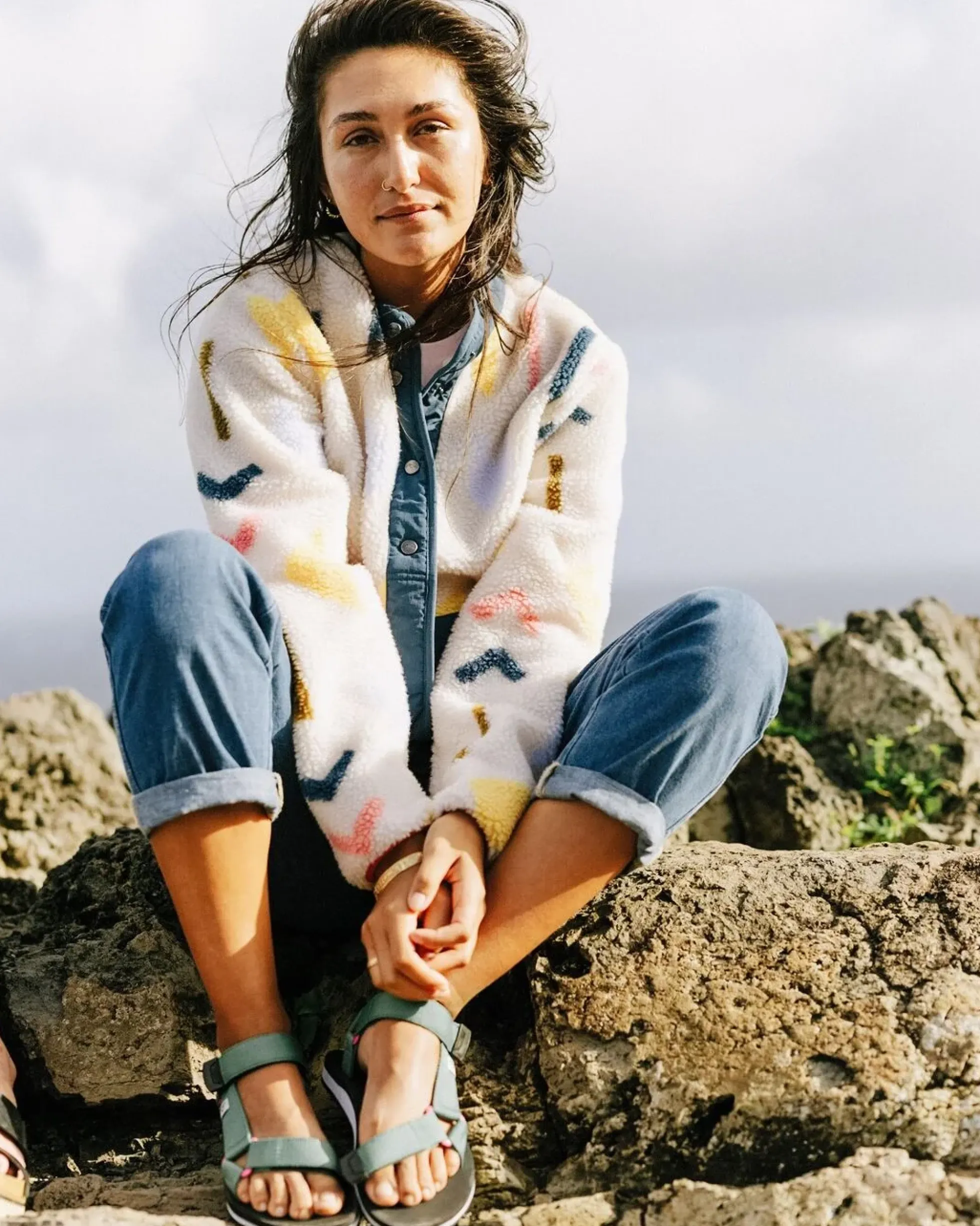 Damen Clover Tief-Flor Sherpa Fleece