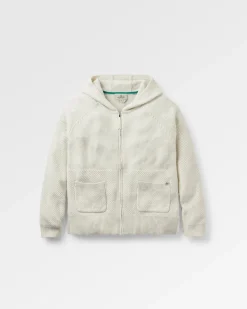 Damen Cove Bio-Baumwoll Strick Hoodie mit Reißverschluss- Off White