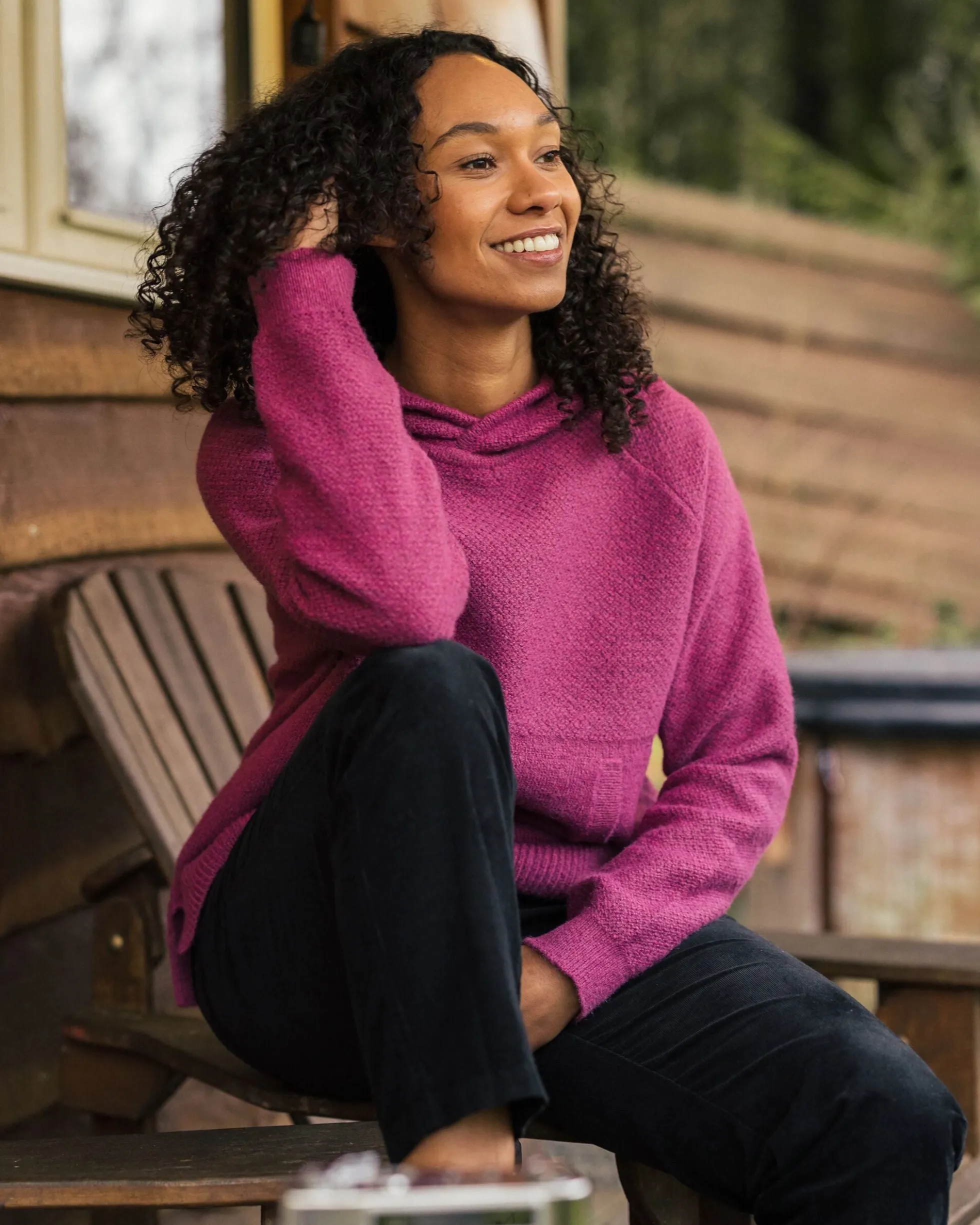 Damen Cove Gestrickter Hoodie