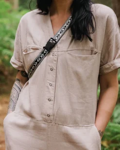 Damen Esen Kurzarm-Jumpsuit