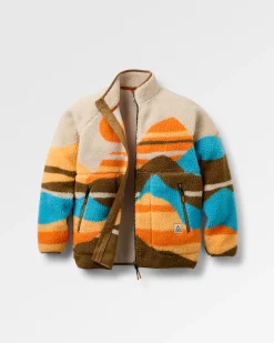 Damen Fairbanks Fleecejacke mit durchgehendem Reißverschluss aus Sherpa-Fleece – Mountain Sunset Multi