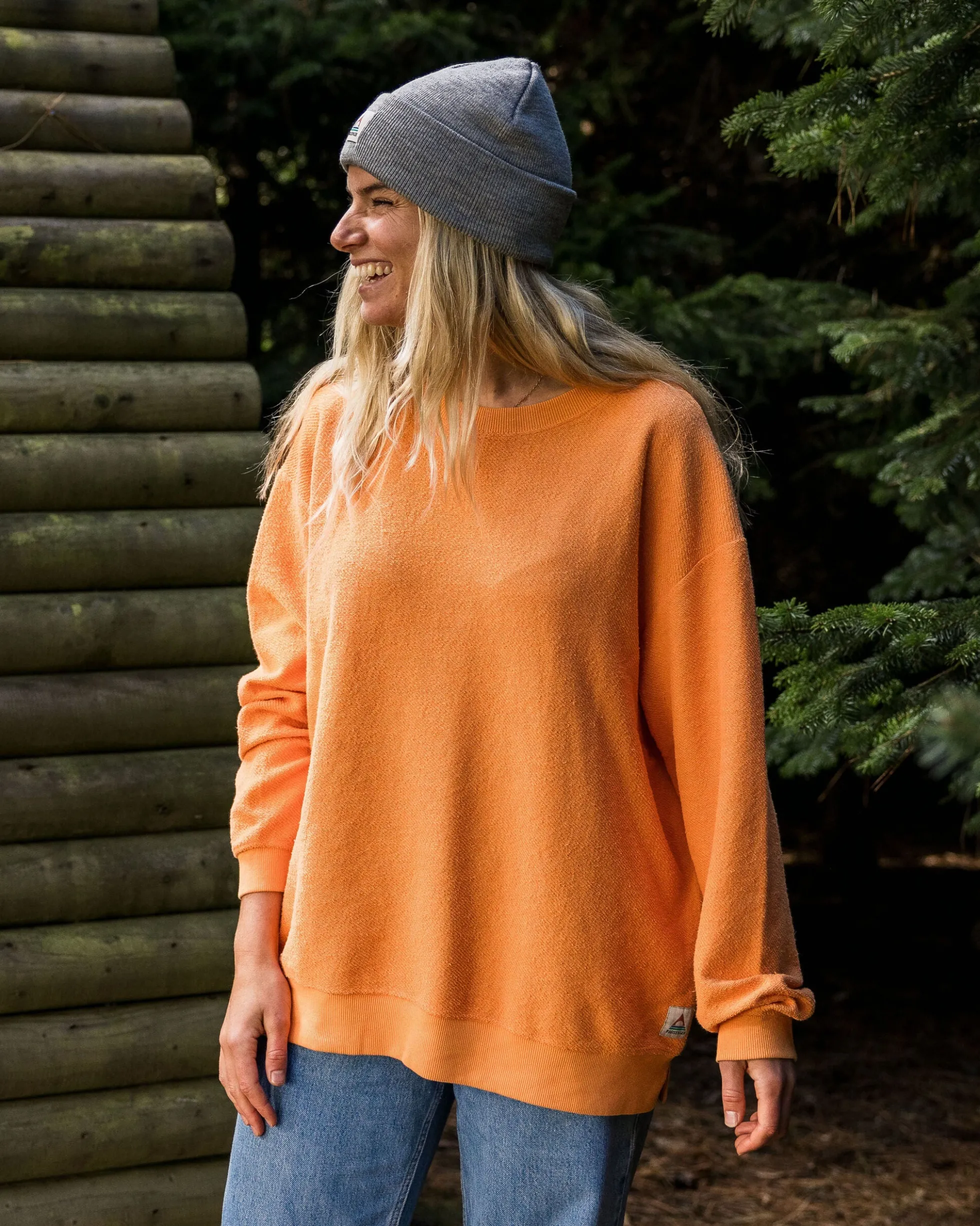 Damen Fauna Bio-Baumwoll Strukturiertes Sweatshirt