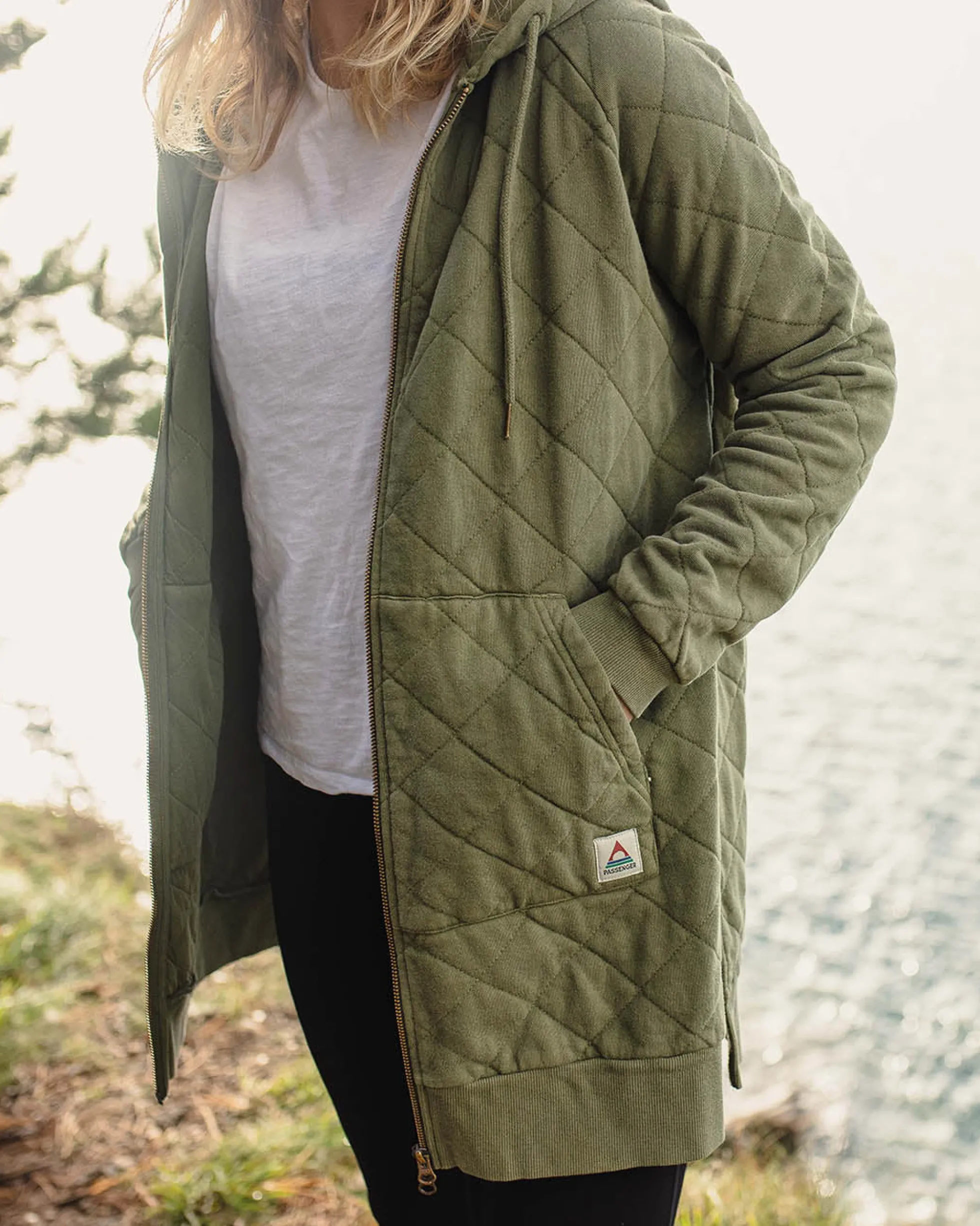 Damen Getaway Gesteppter Full Zip Hoodie