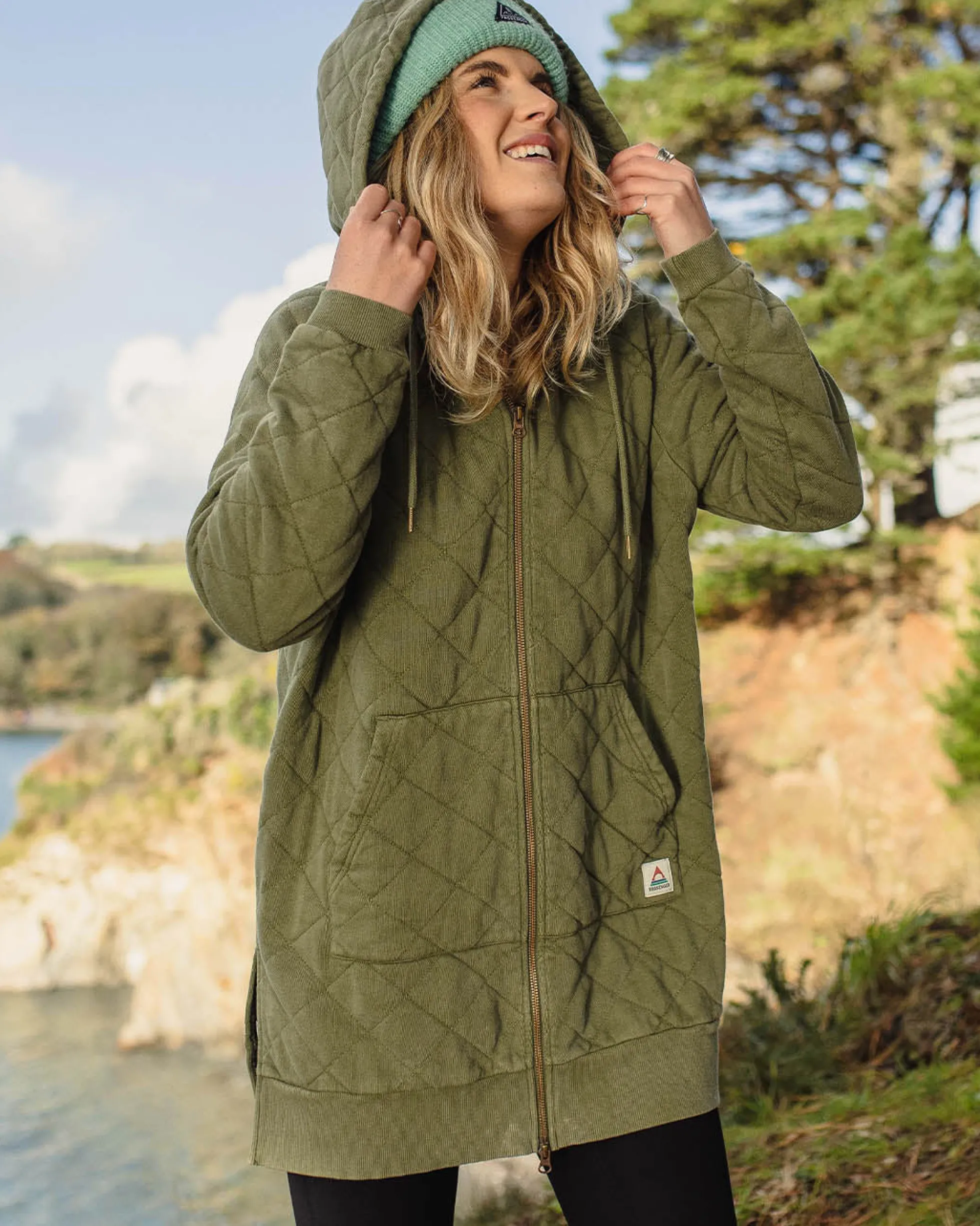 Damen Getaway Gesteppter Full Zip Hoodie
