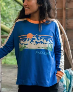 Damen Hilltop Natürliches Baumwolle Langarm T-Shirt