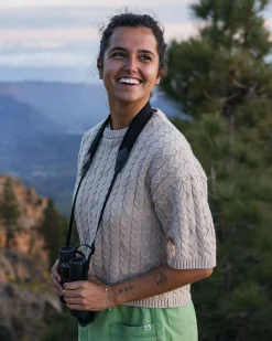 Damen Homely Kurzarm-Strickpullover