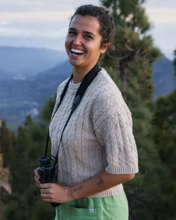 Damen Homely Kurzarm-Strickpullover