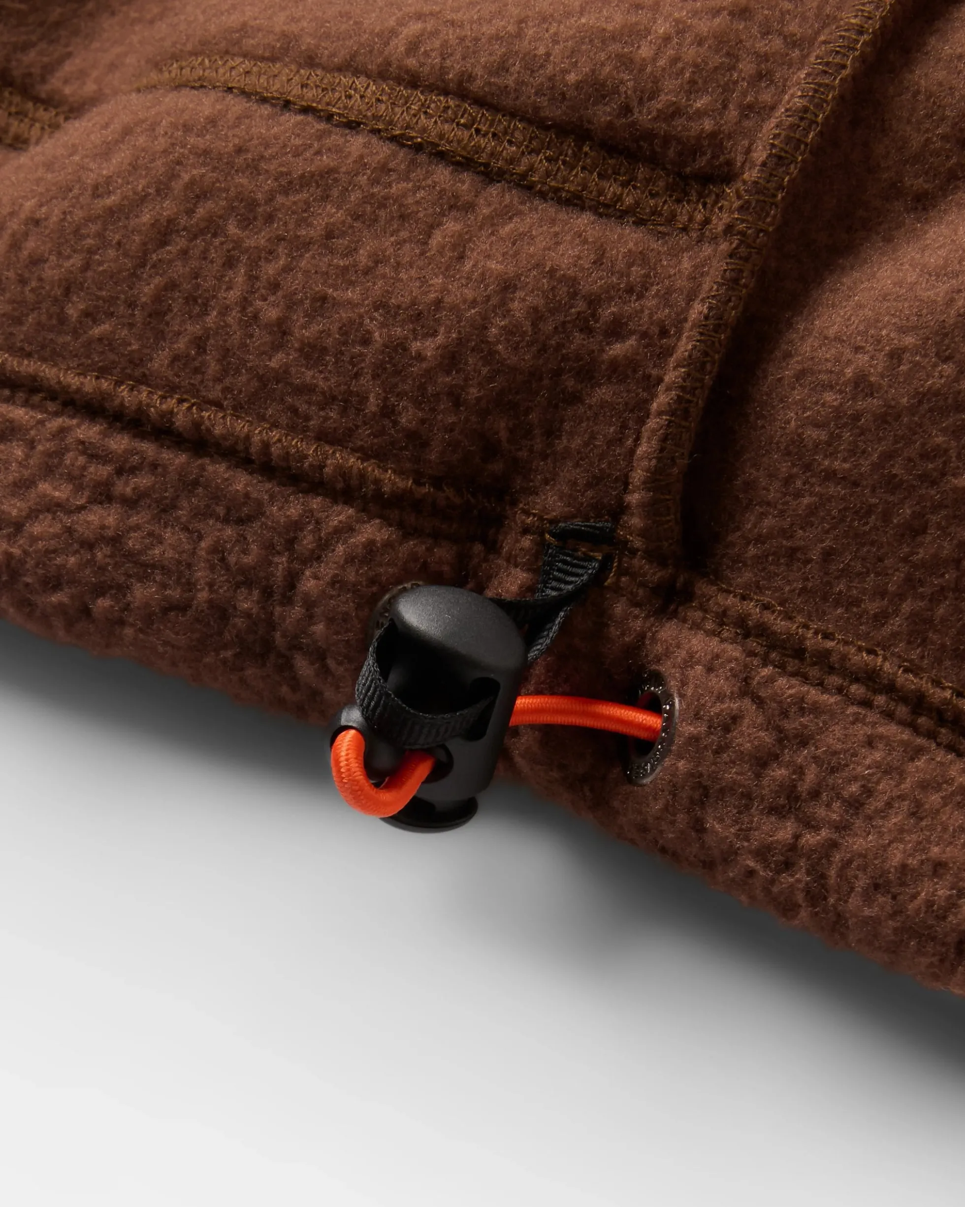 Damen Home Weste mit durchgehendem Reißverschluss aus Sherpa – Biscuit/Chestnut