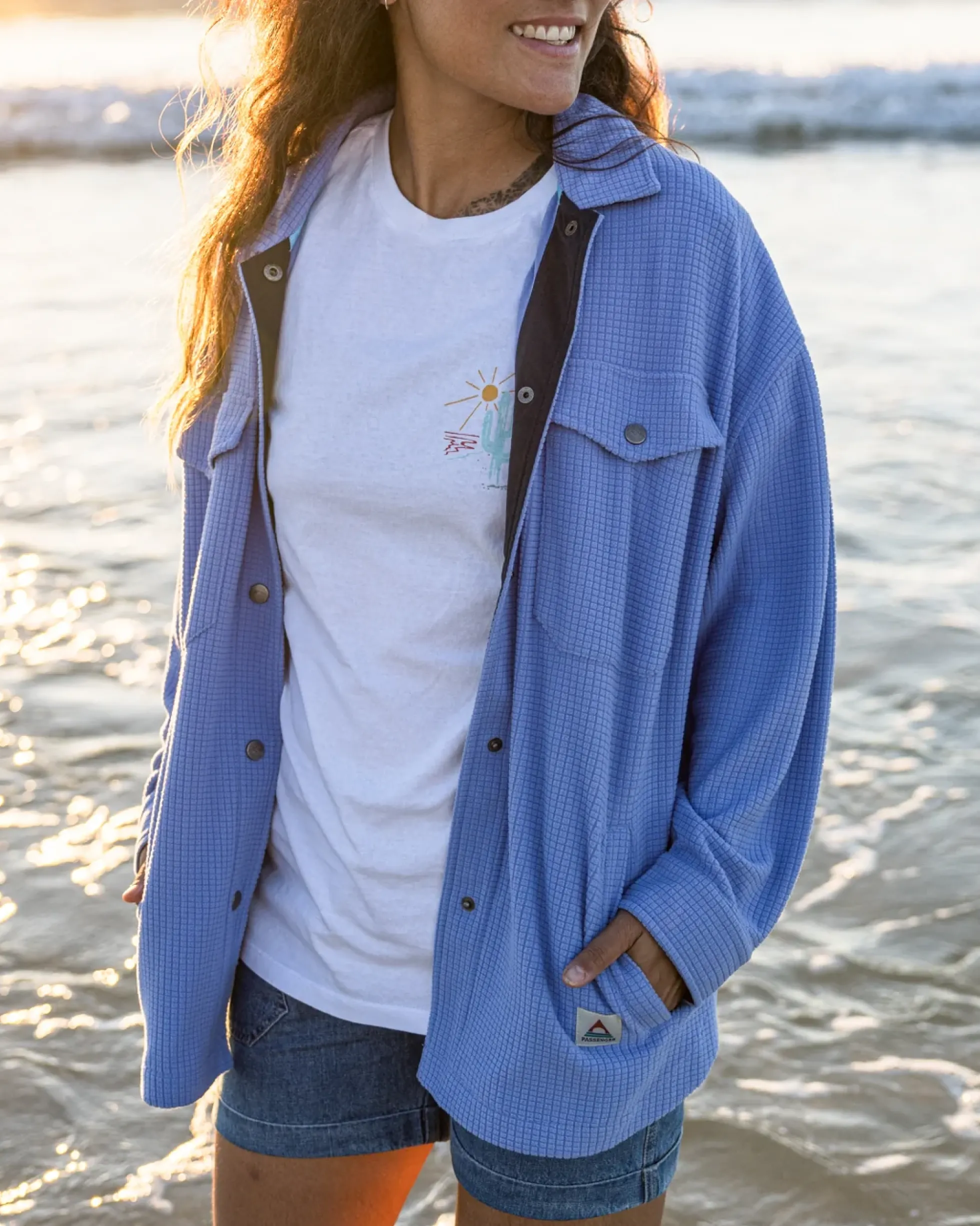 Damen Iguazu Gitter Polarfleece Hemd
