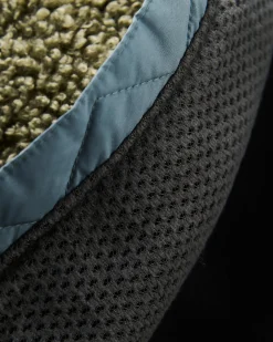 Damen Joy Full-Zip gefütterter Kapuzenpullover aus Sherpa-Fleece – Staubiges Olivgrün