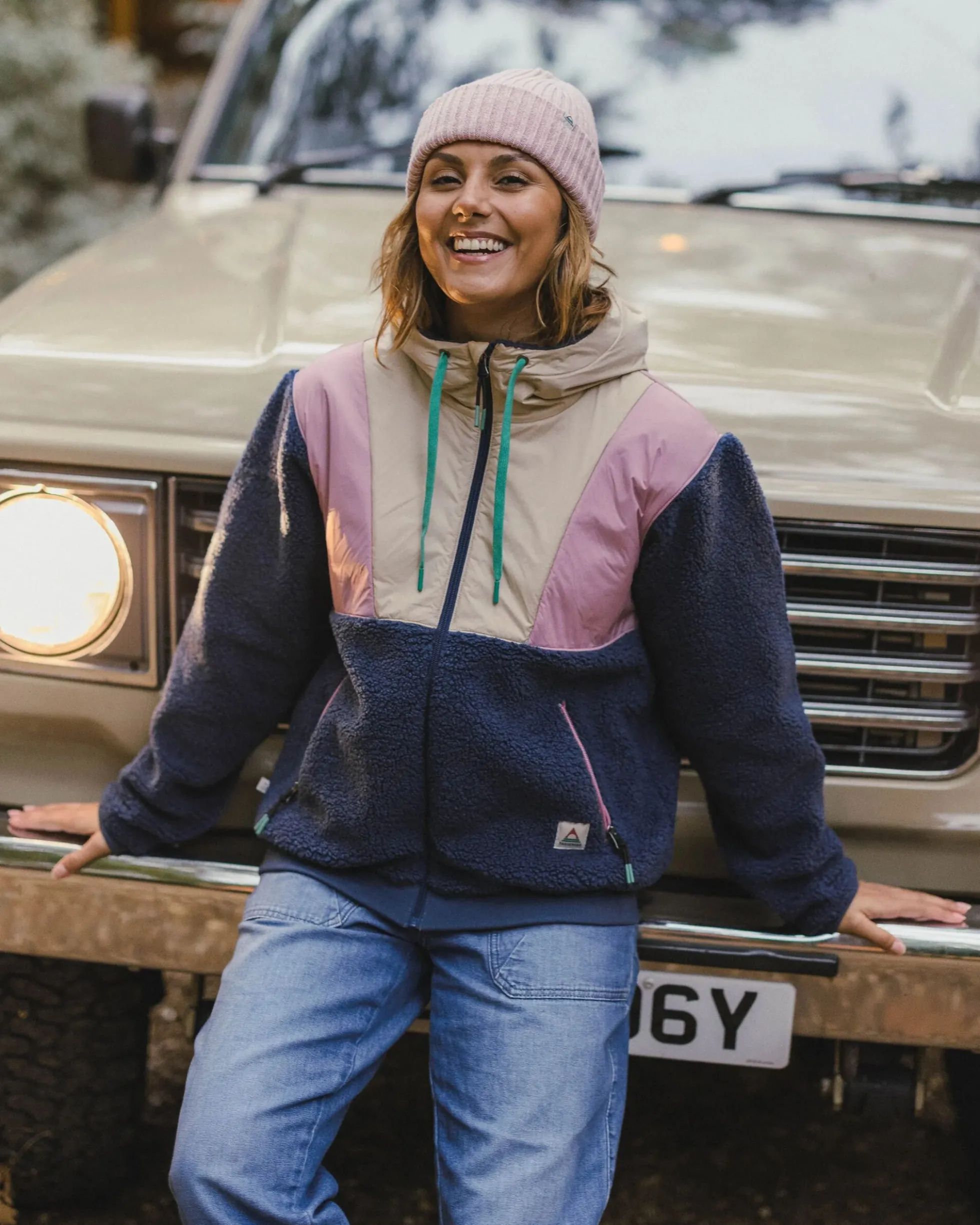 Damen Joy Kapuzen-Sherpa-Fleece mit Reißverschluss