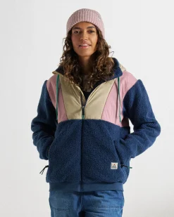 Damen Joy Kapuzen-Sherpa-Fleece mit Reißverschluss