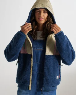 Damen Joy Kapuzen-Sherpa-Fleece mit Reißverschluss