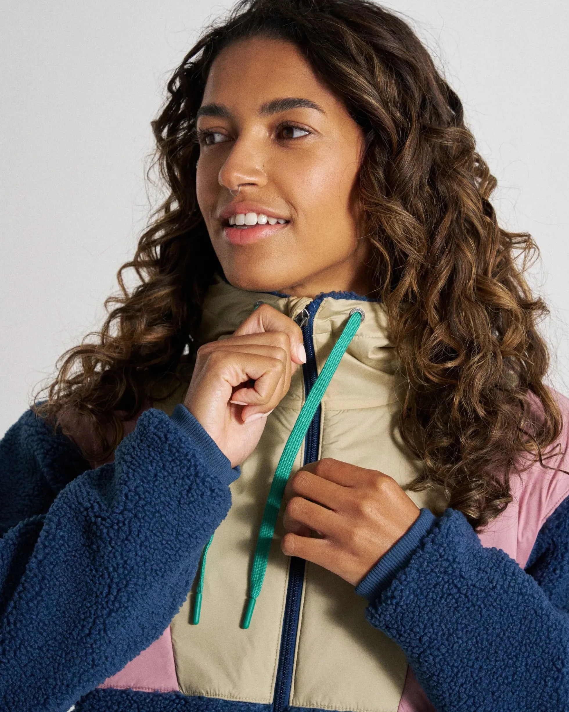 Damen Joy Kapuzen-Sherpa-Fleece mit Reißverschluss
