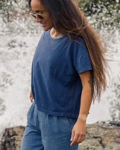 Damen Magnolia Häkel-Saum T-Shirt