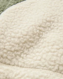 Damen North Coast Sherpa-Fleecejacke mit Reißverschluss – Staubiges Oliv/Oatmeal