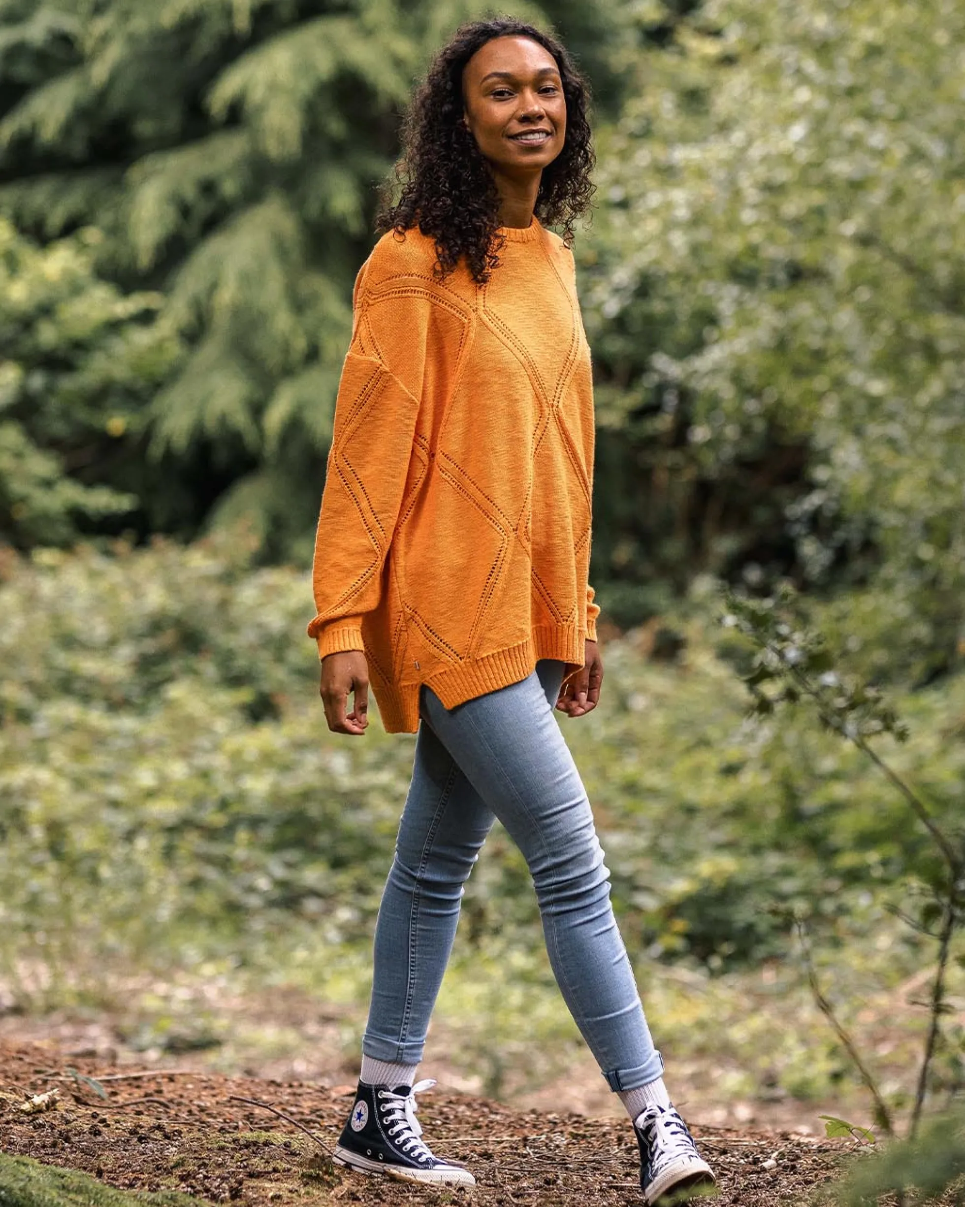 Damen Palm Bio Oversized Strickpullover