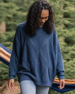 Damen Palm Bio Oversized Strickpullover