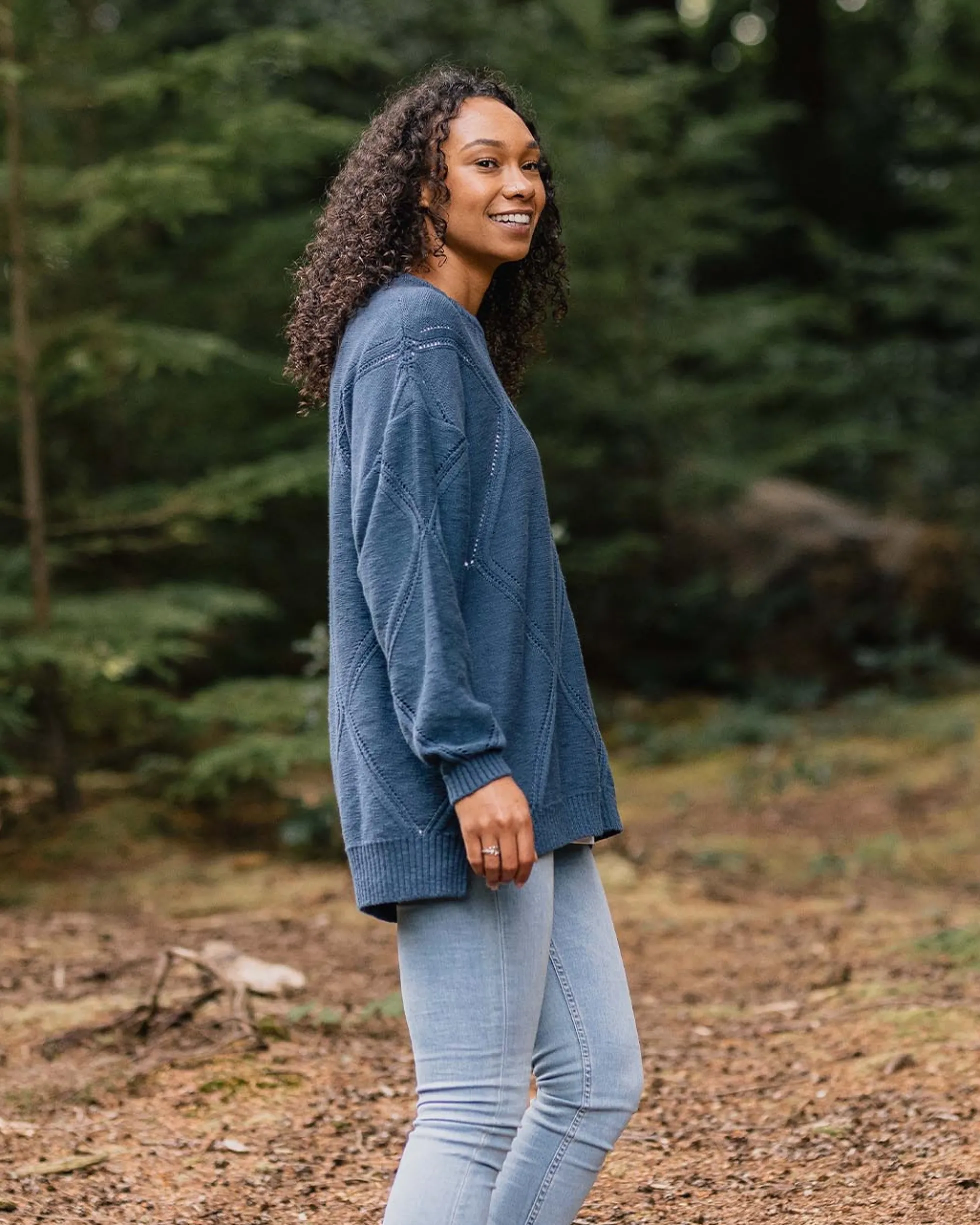 Damen Palm Bio Oversized Strickpullover
