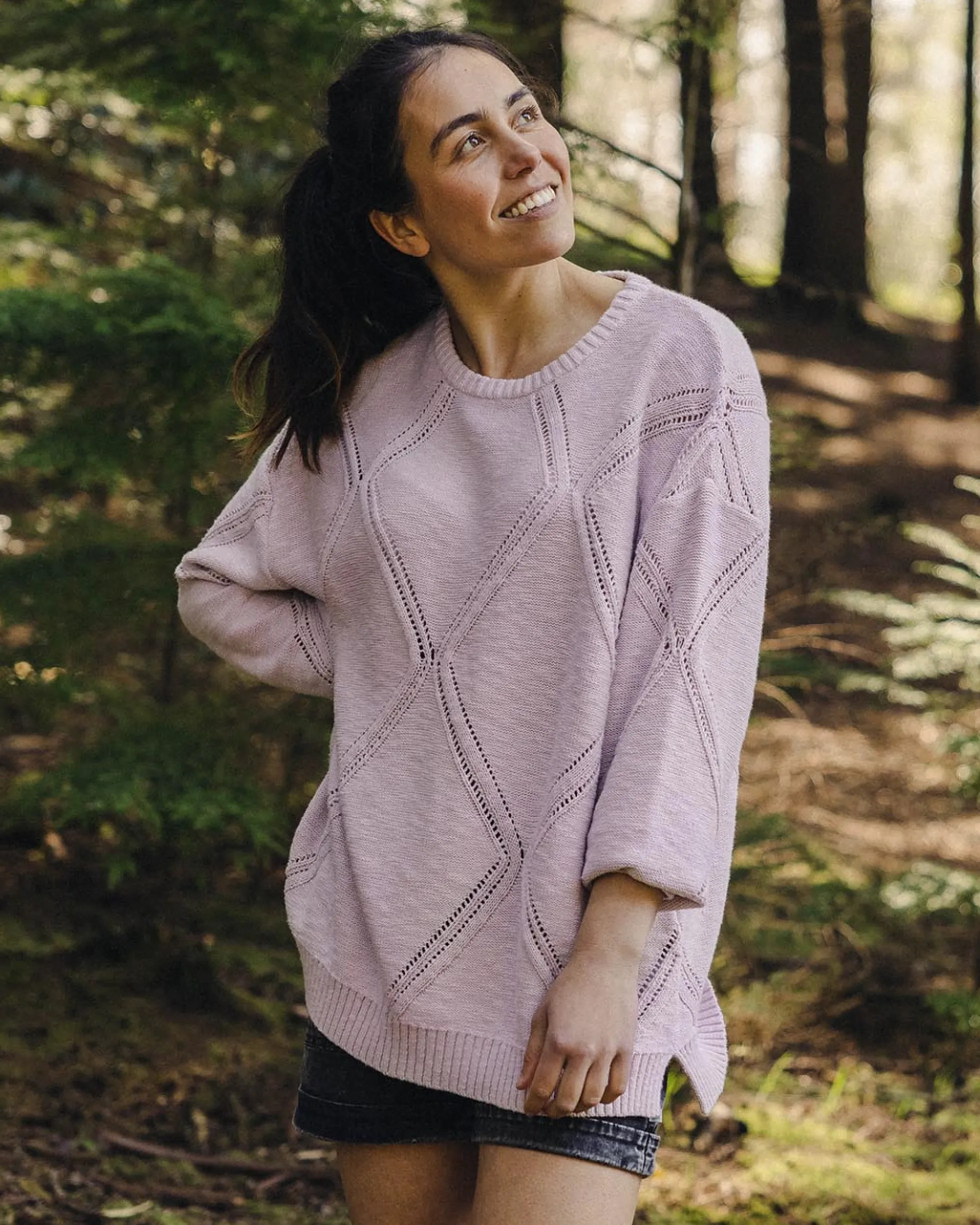 Damen Palm Bio Oversized Strickpullover