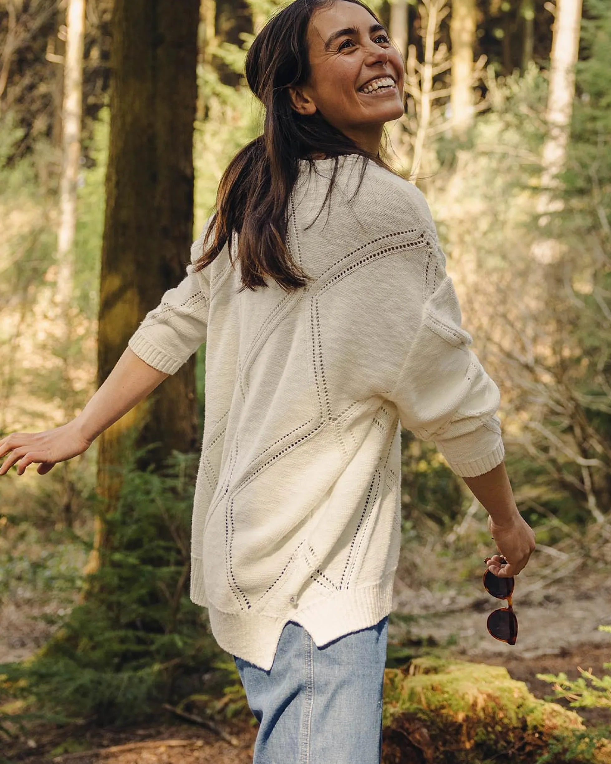 Damen Palm Bio Oversized Strickpullover