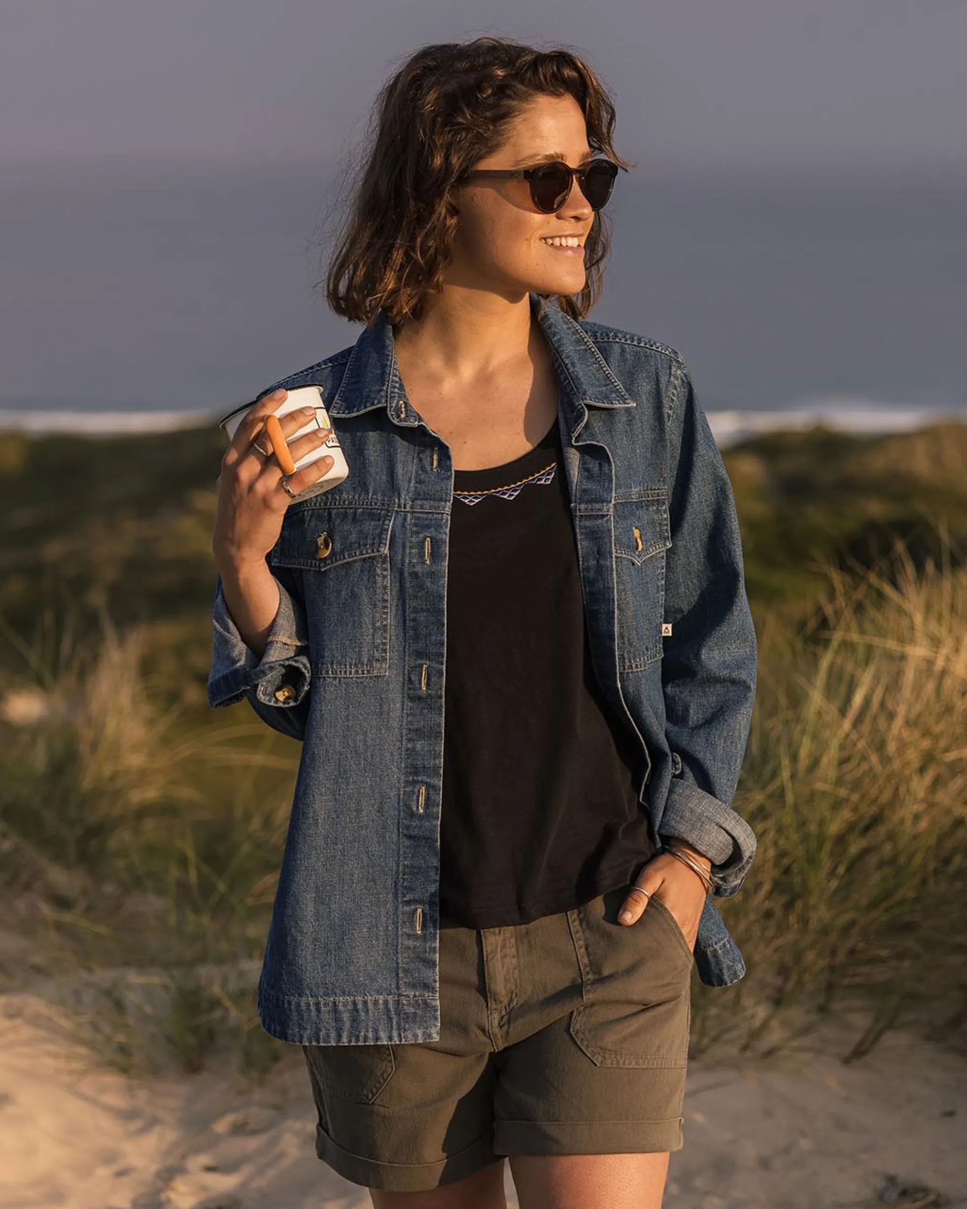Damen Poppy Quasten Top