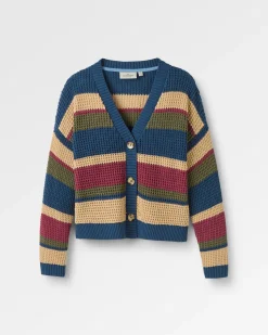 Damen Reflection Offenes Strick-Streifiges Cardigan