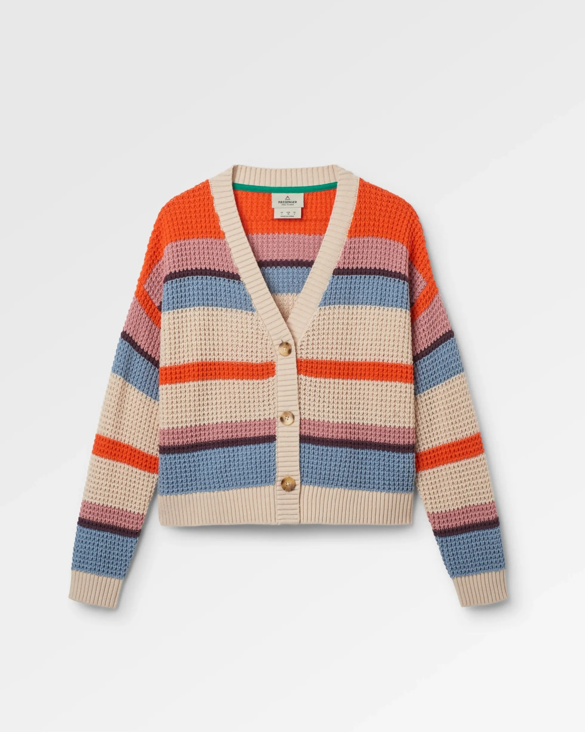 Damen Reflexion Offene Strickjacke mit Streifen
