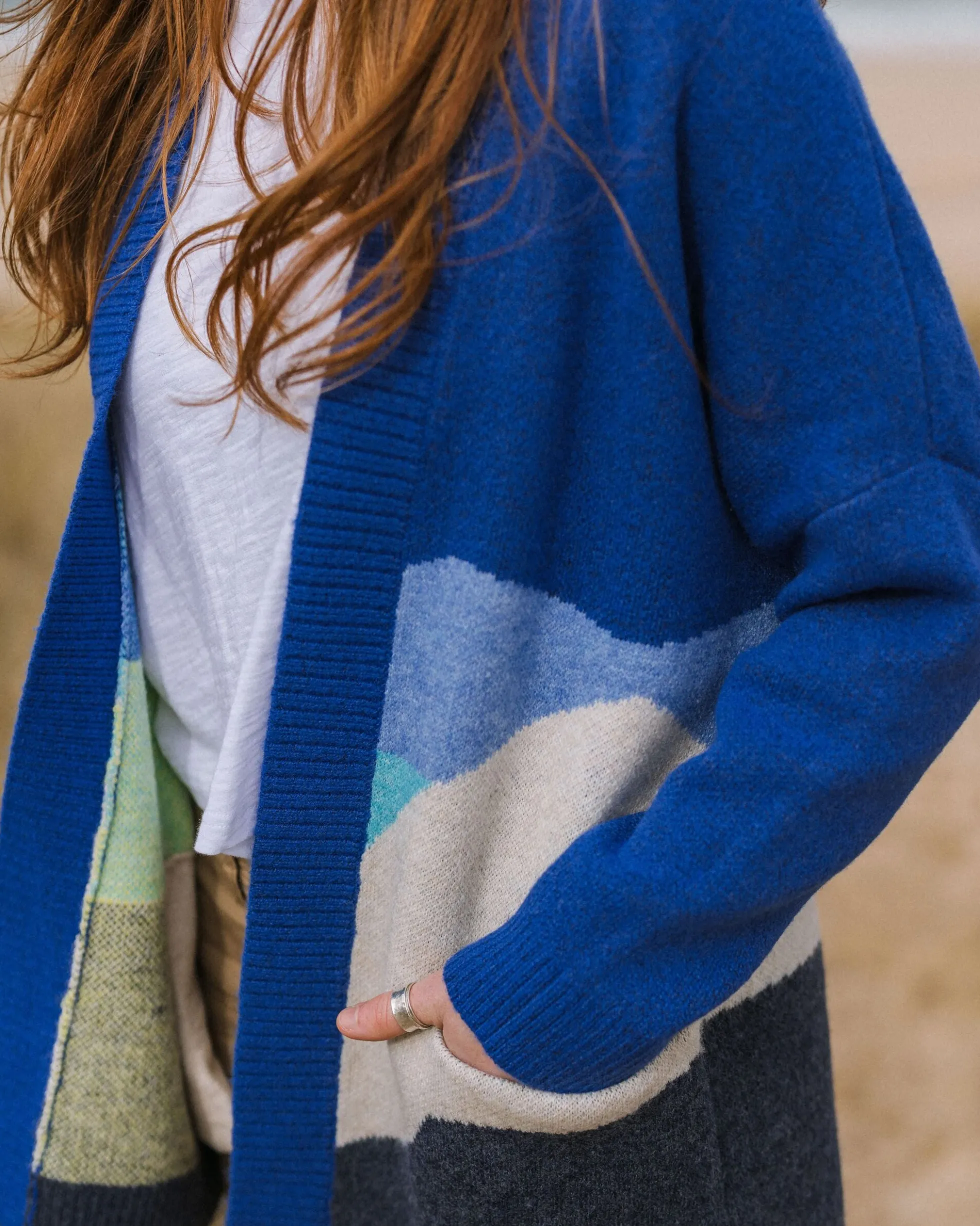 Damen Scenic Gestrickter Cardigan in Langer Form