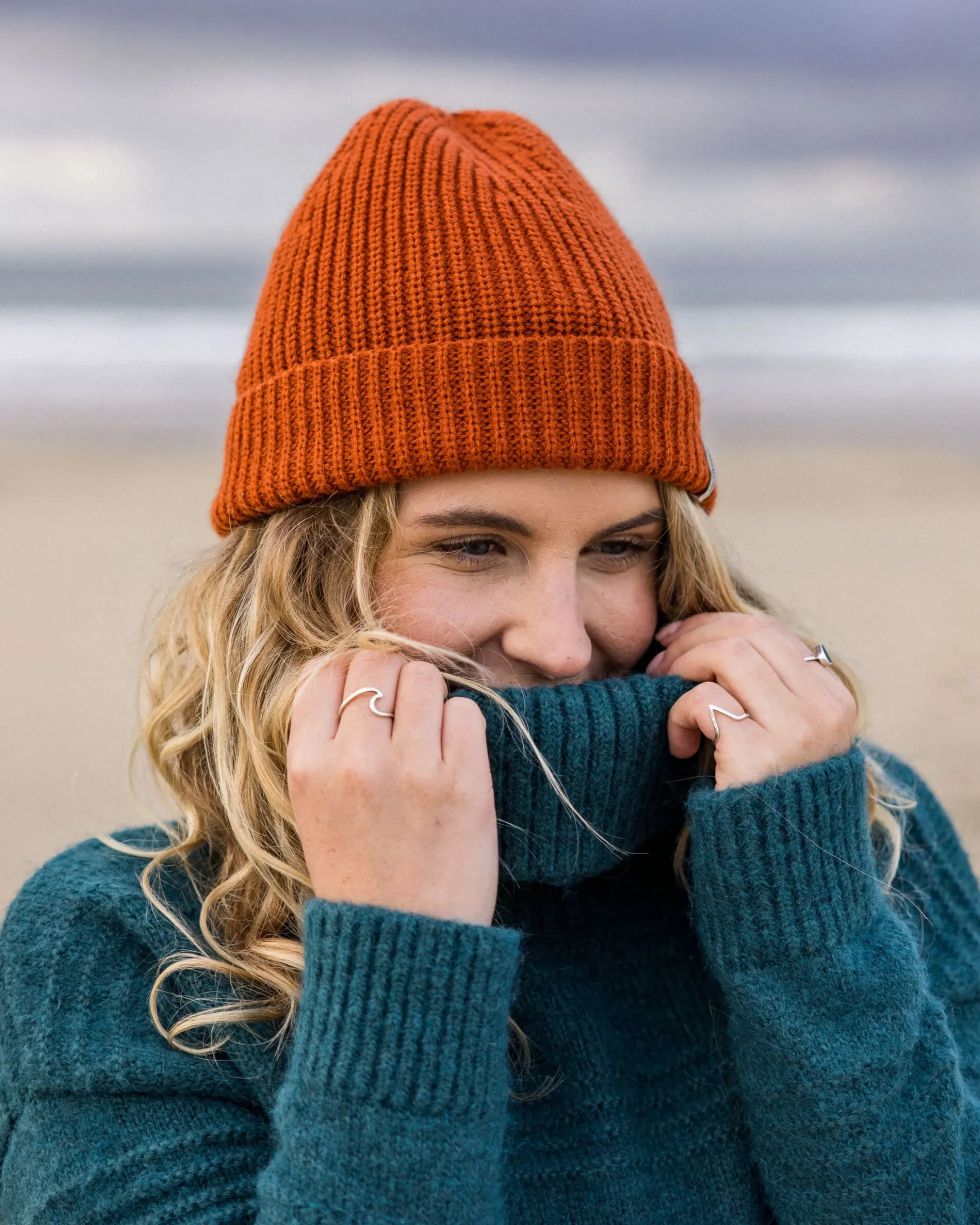 Damen Snug Polo Neck Gestrickter Pullover