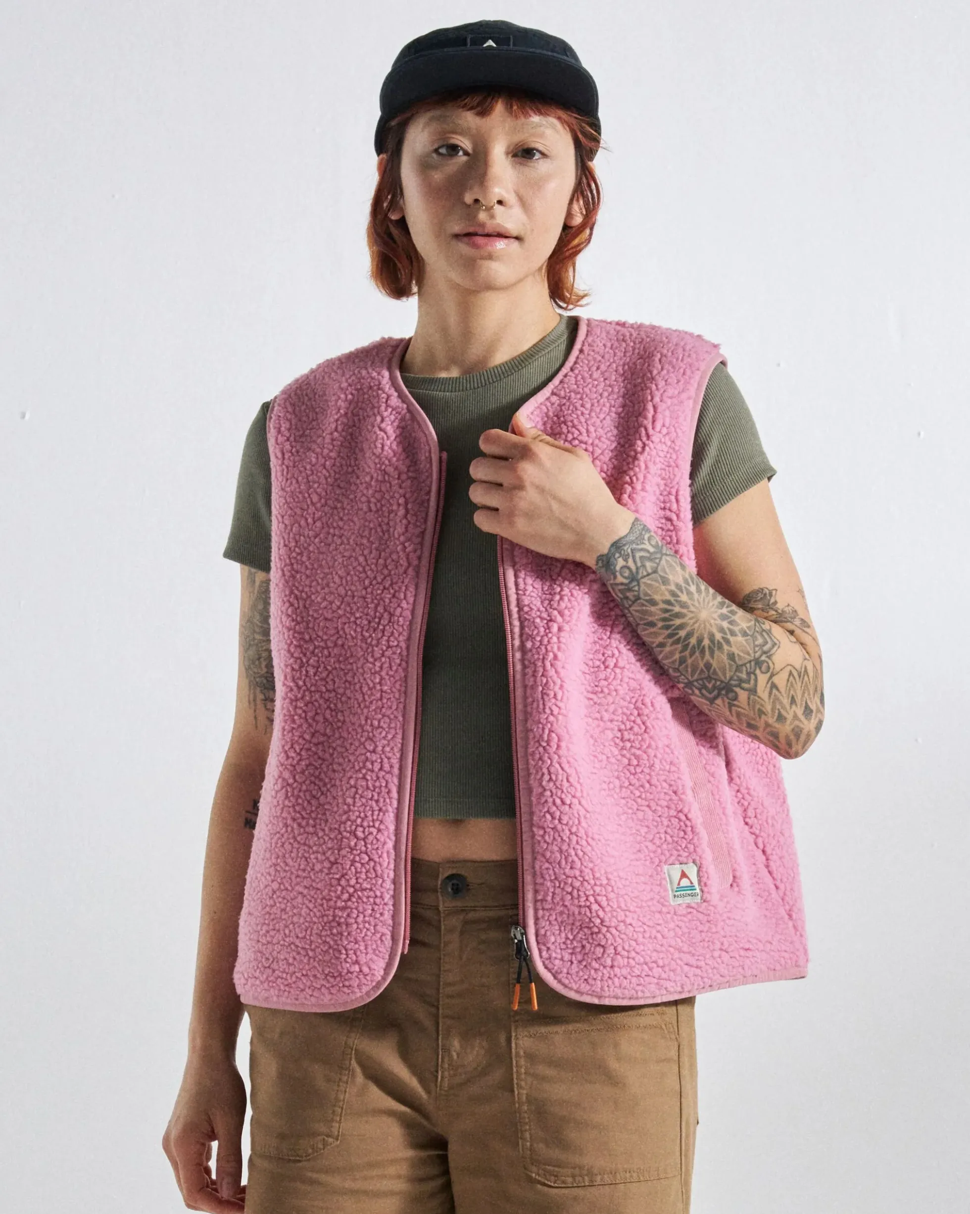 Damen Tawny Kragenlose Deep-Pile Sherpa Weste 2.0