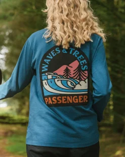Damen Waves & Trees Langarmshirt