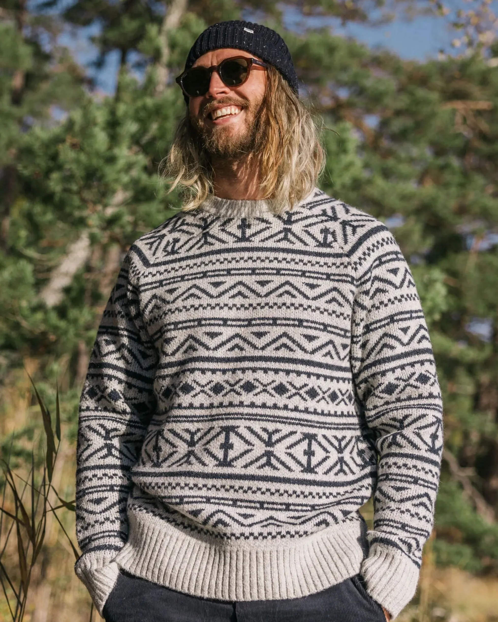 Herren Cutback Fairisle Gestrickter Pullover