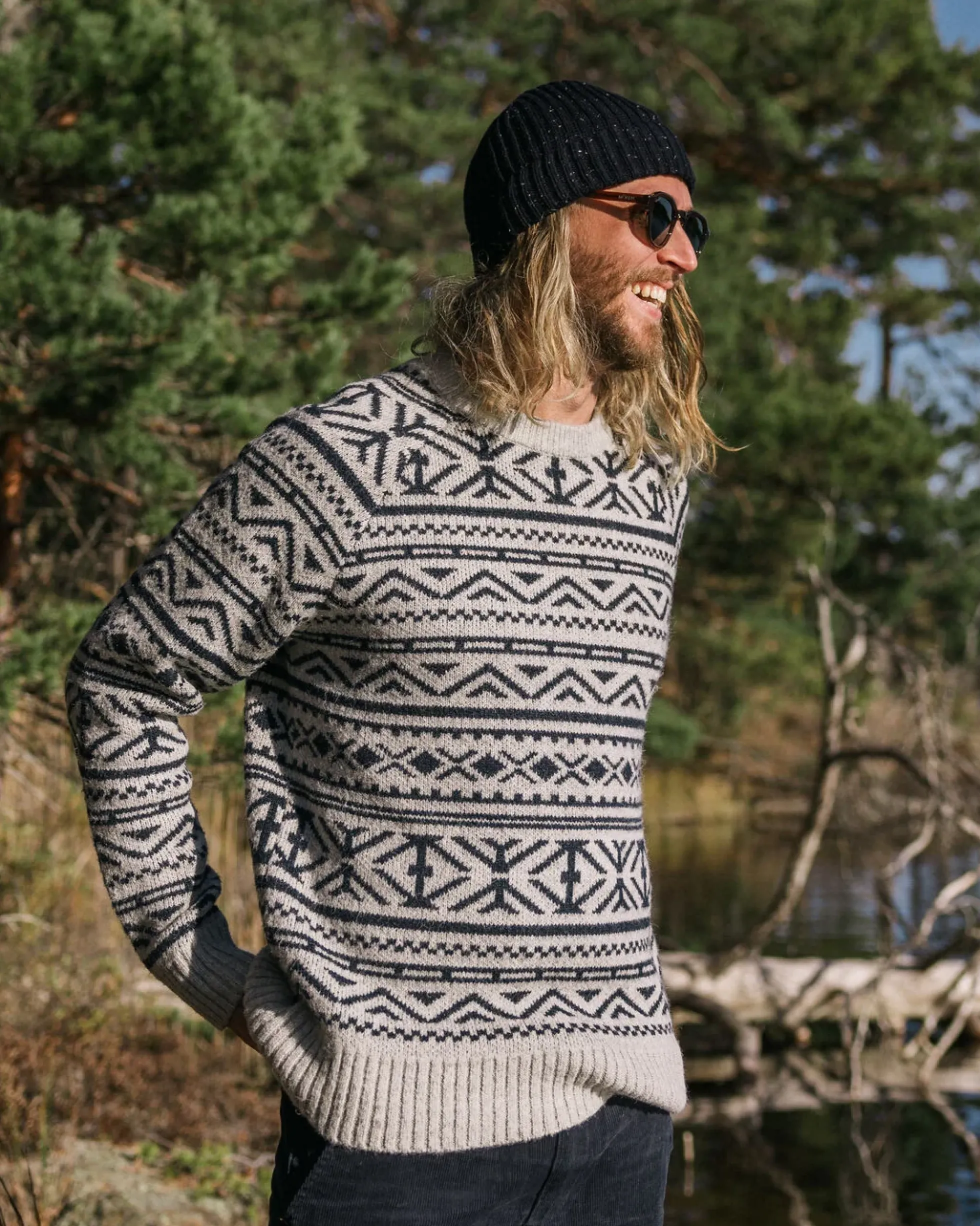 Herren Cutback Fairisle Gestrickter Pullover