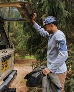 Herren Forestscape Grid Fleece Crew