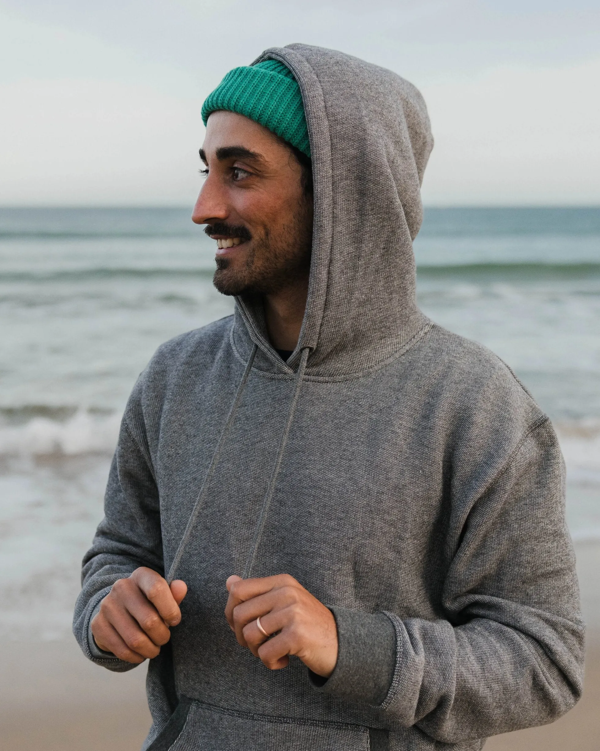 Herren Heritage strukturiertes, entspannt geschnittenes Kapuzen-Sweatshirt