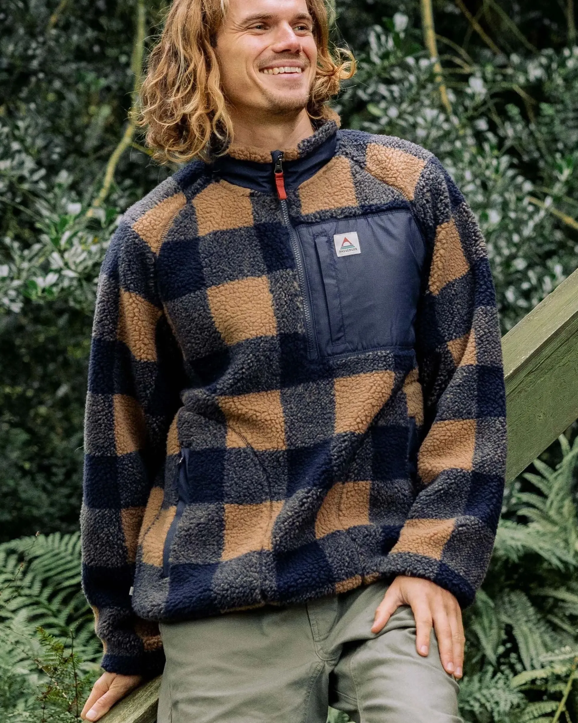 Herren Offroad Sherpa-Fleece mit halbem Reißverschluss