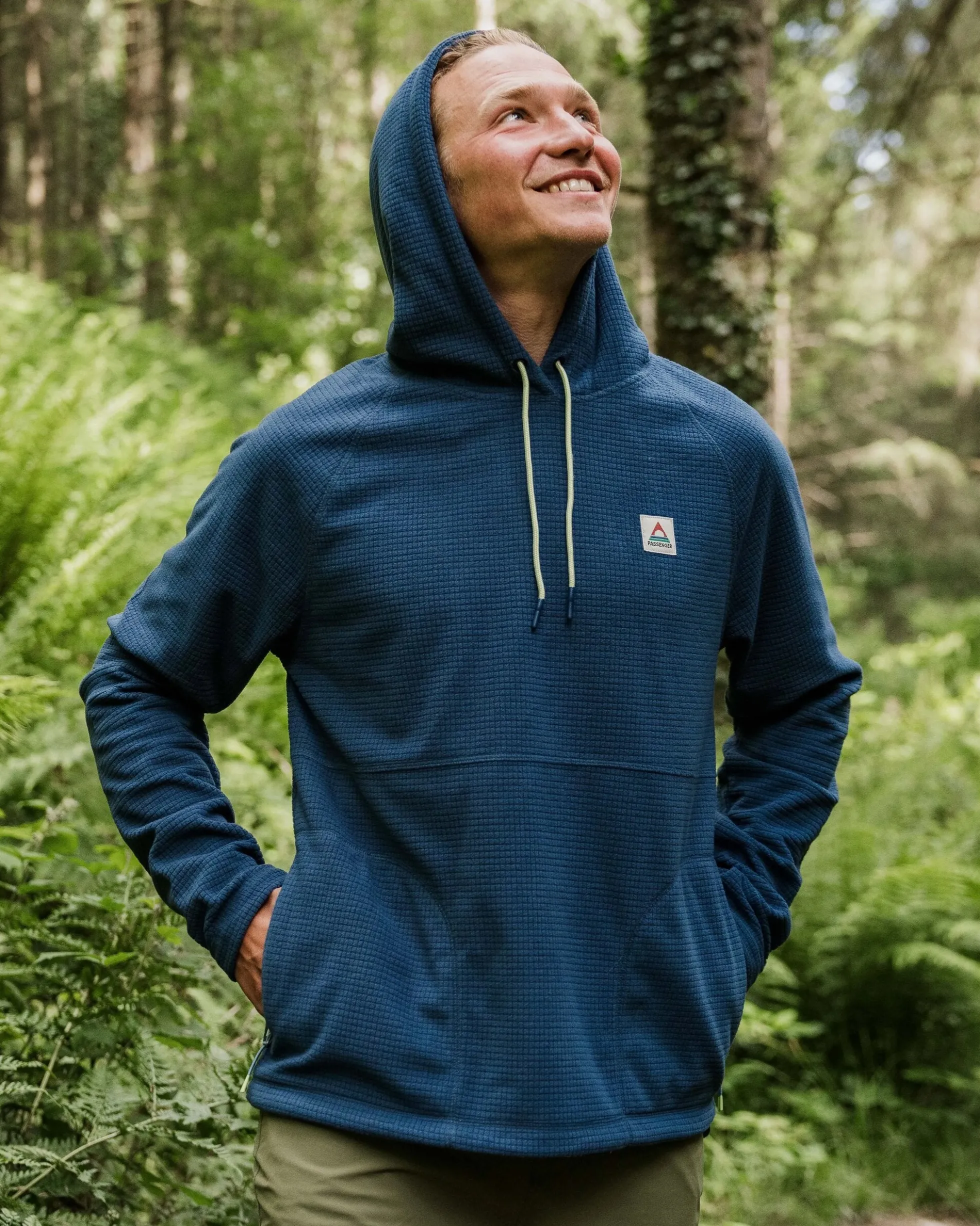 Herren Point Grid Polar Fleece Hoodie