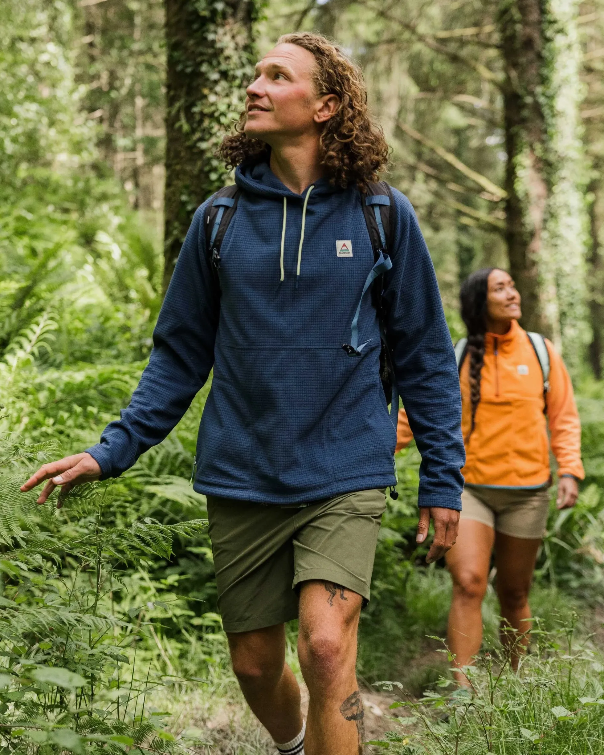 Herren Point Grid Polar Fleece Hoodie