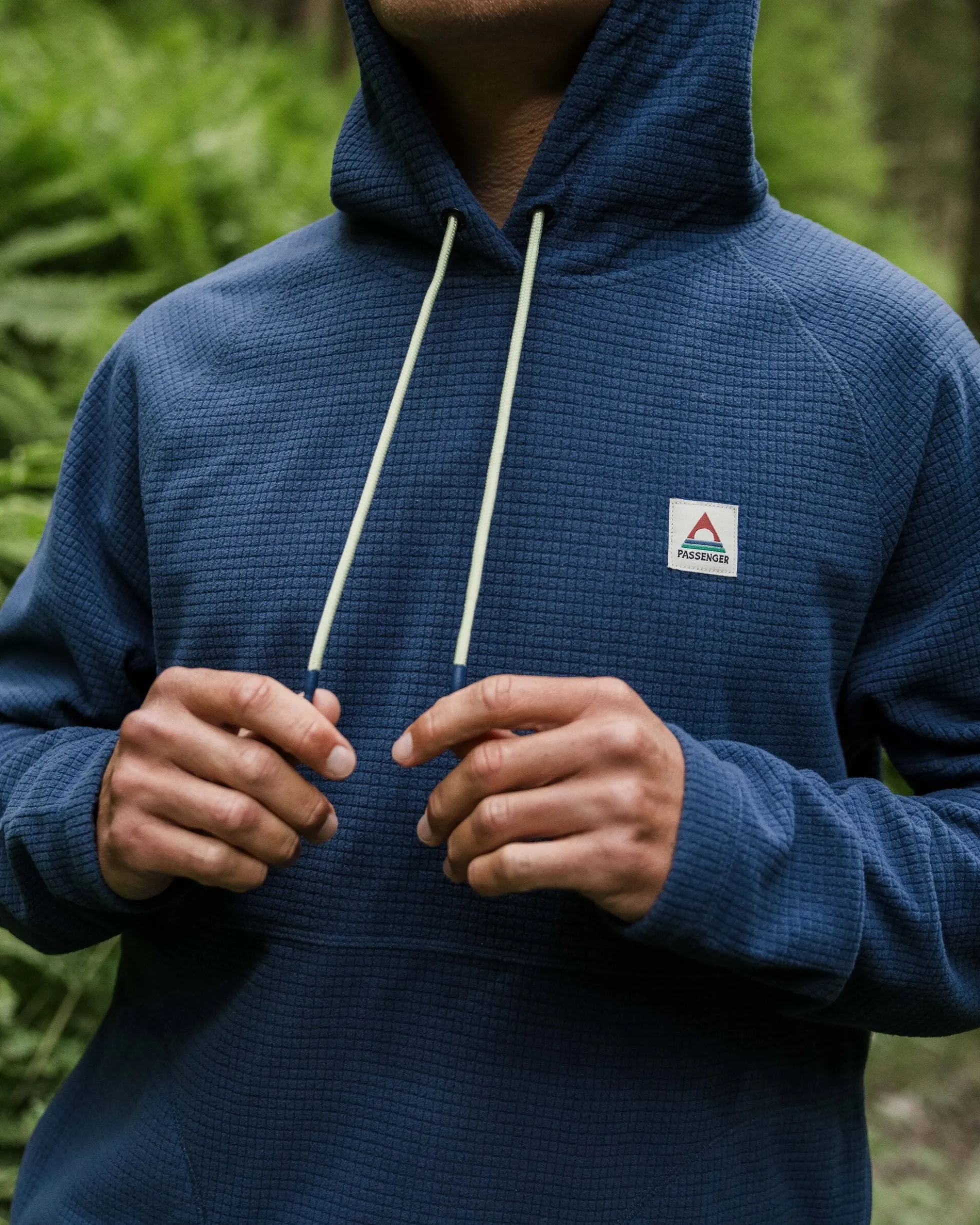 Herren Point Grid Polar Fleece Hoodie