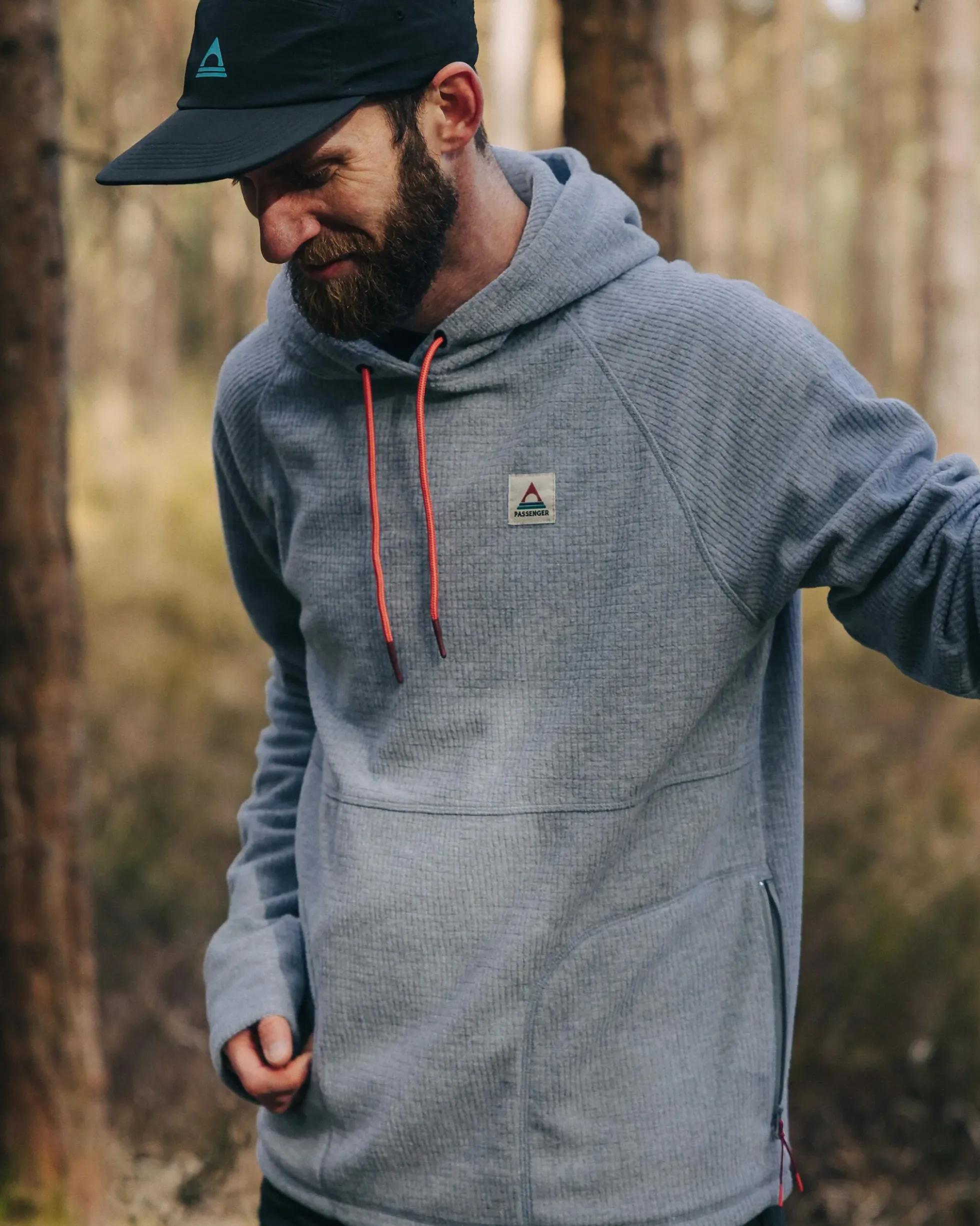 Herren Point Grid Polar Fleece Kapuzenpullover