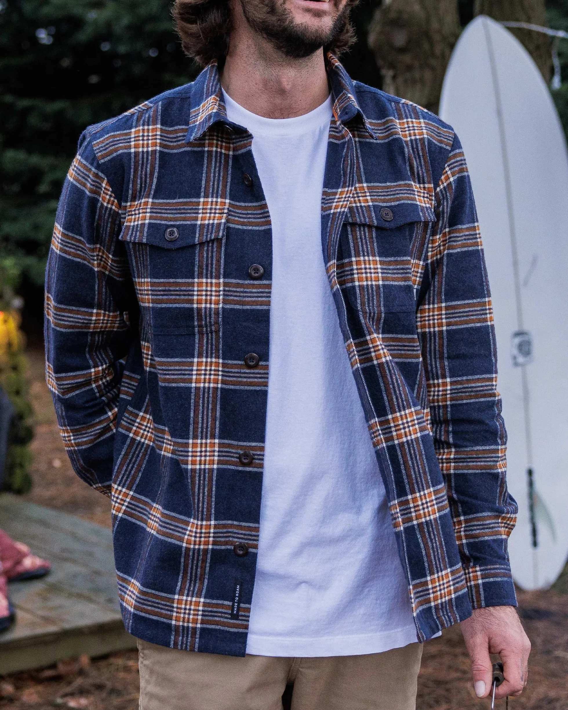 Herren Rustic Bio-Baumwoll-Overshirt aus schwerem Stoff