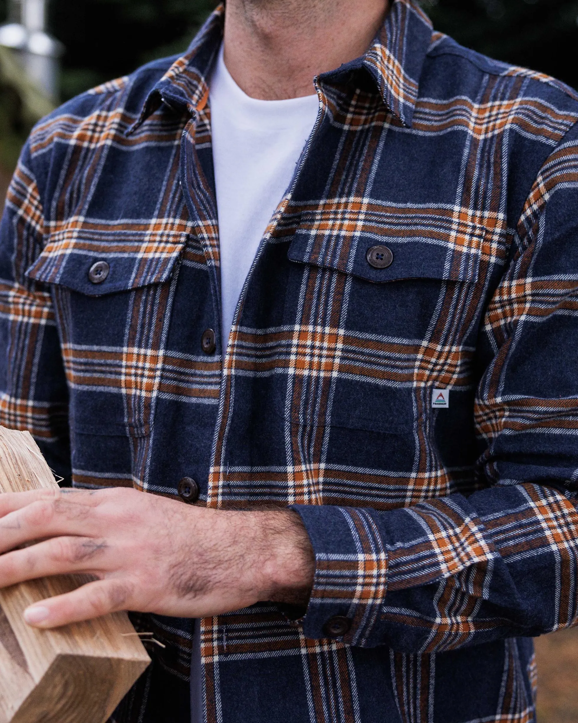 Herren Rustic Bio-Baumwoll-Overshirt aus schwerem Stoff