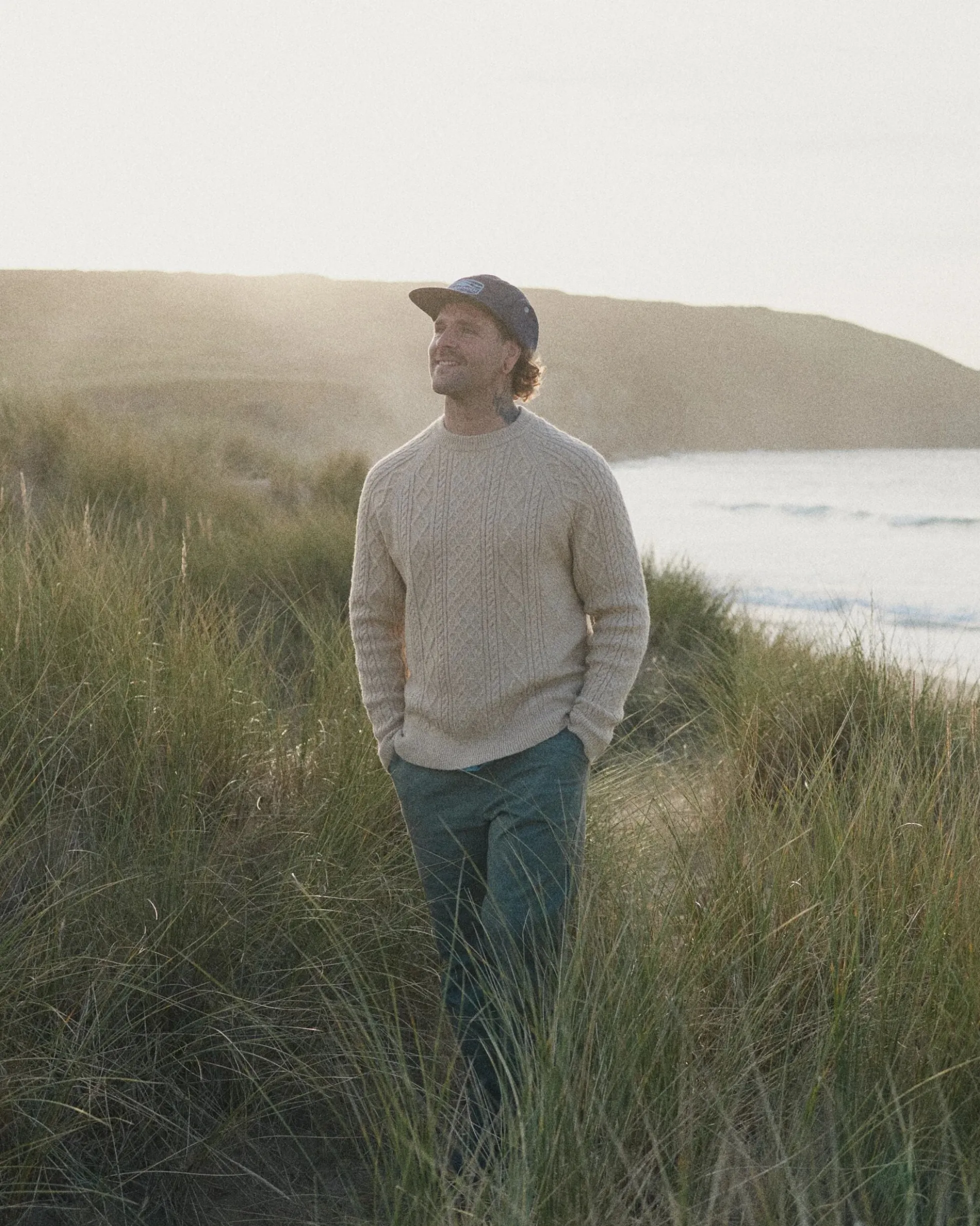 Herren Sandbar Kabelstrickpullover
