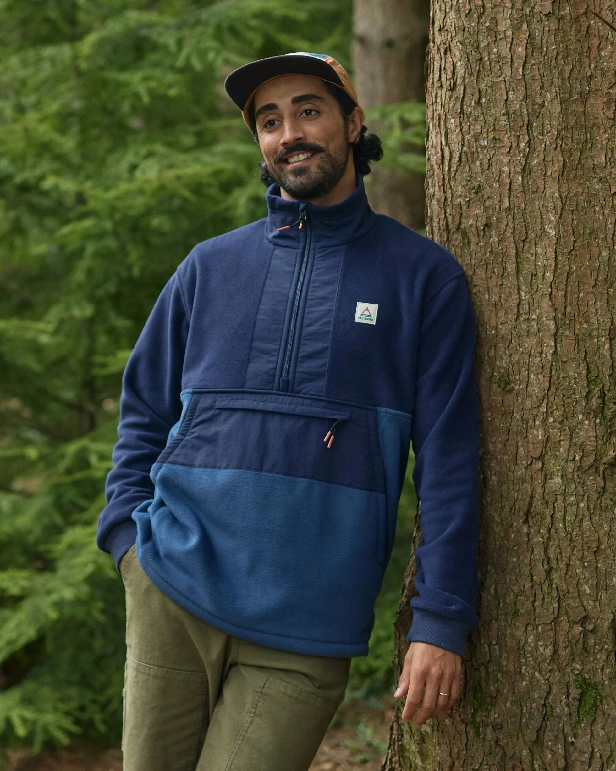 Herren Woodland Hoodless 1/2 Zip Polartec Fleece mit 1/2 Reißverschluss