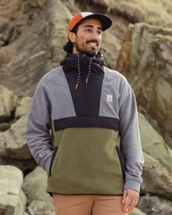 Herren Woodland Kapuzenpullover aus Polarfleece mit 1/2 Reißverschluss