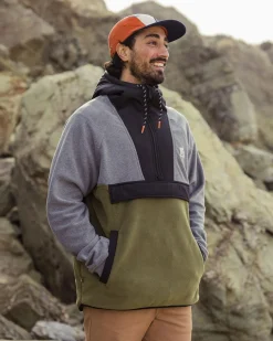 Herren Woodland Kapuzenpullover aus Polarfleece mit 1/2 Reißverschluss