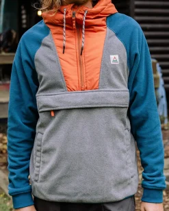 Herren Woodland Kapuzenpullover mit 1/2 Reißverschluss aus Polarfleece